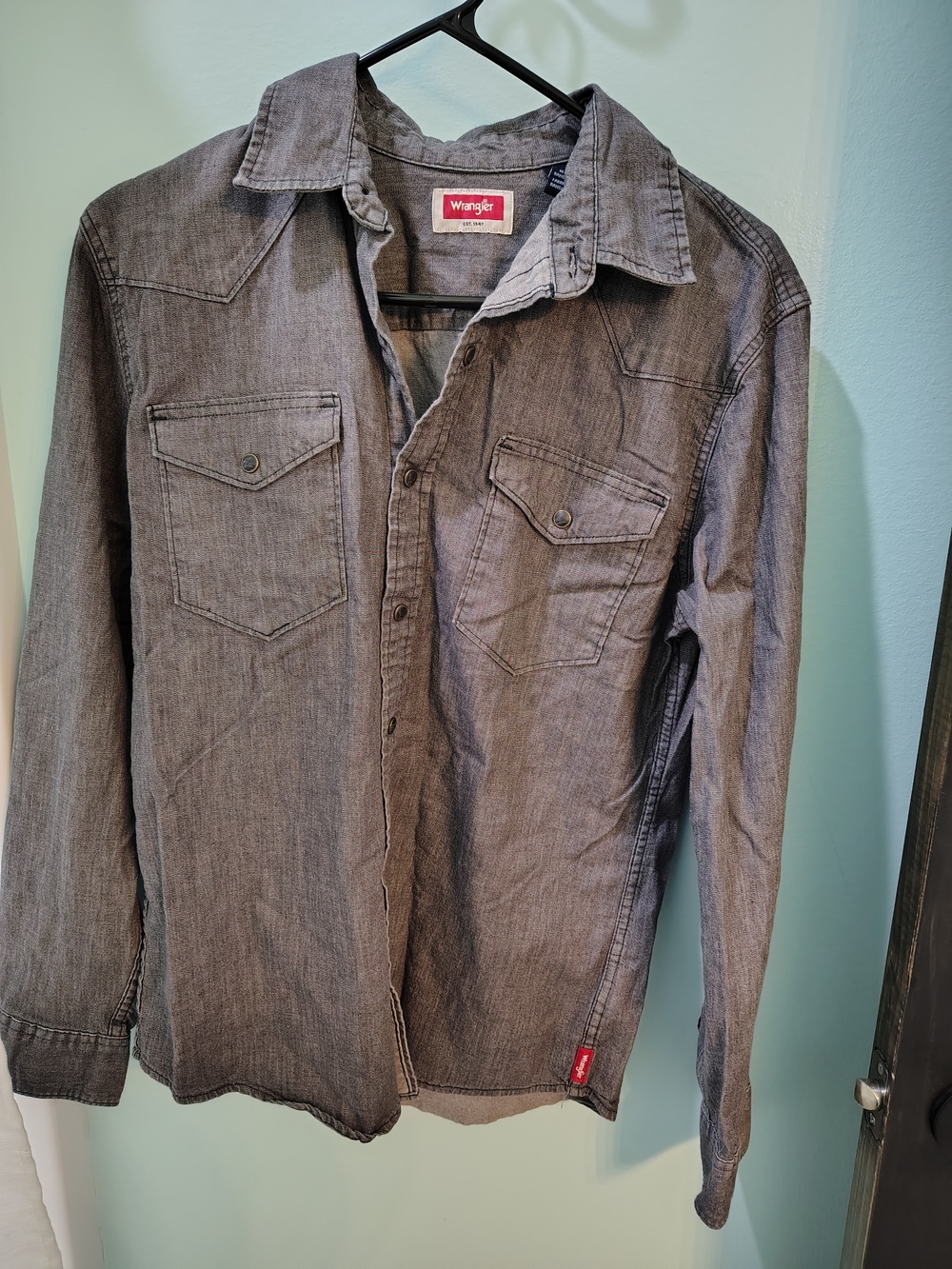Wrangler Men's Grey Western-Style Shirt Jacket